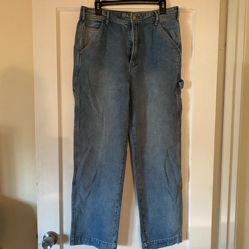 ❌SOLD❌Fashion Nova Carpenter Baggy Utility Cargo Pants Skater Jeans denim size 9 - Picture 4 of 12